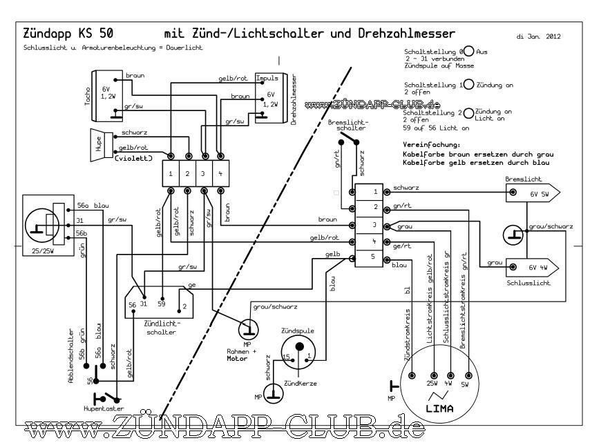 Datenblattsammlung des Zündapp-Club für Krafträder ab 1975 kawasaki 750 ss wiring diagram 